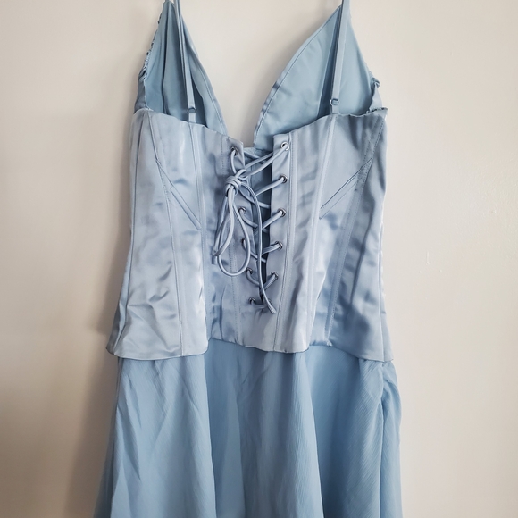 *Sold**Princess Polly Sky Blue Corset Mini Dress-prom - Picture 10 of 10